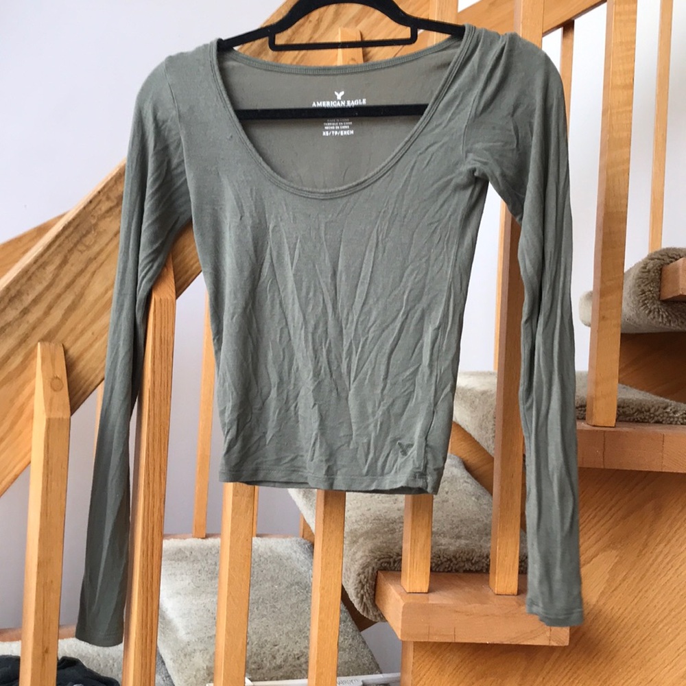 Olive Green Long-Sleeved Shirt